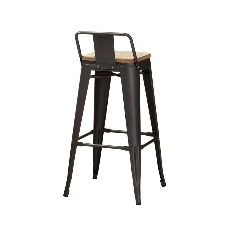 Tabouret de bar industriel avec dossier inspiré tolix Hauteur assise 66cm