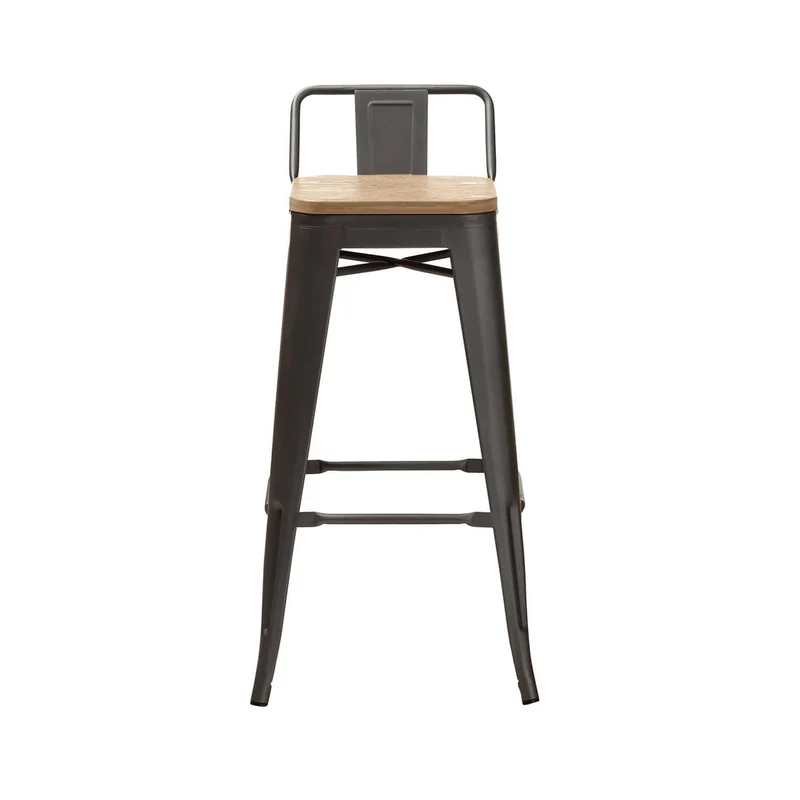 Tabouret de bar industriel avec dossier inspiré tolix Hauteur assise 66cm