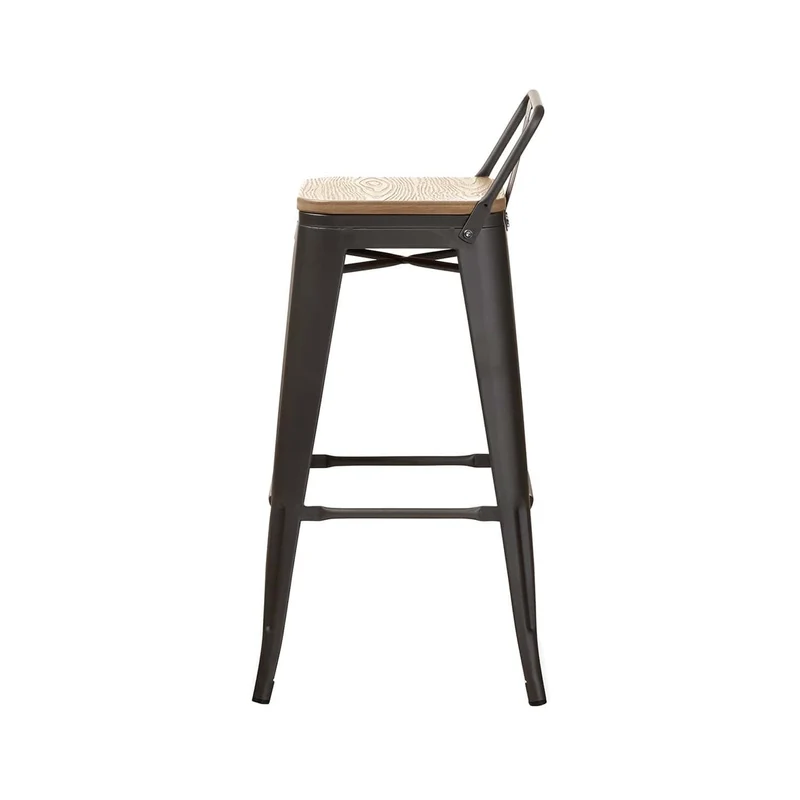 Tabouret de bar industriel avec dossier inspiré tolix Hauteur assise 66cm