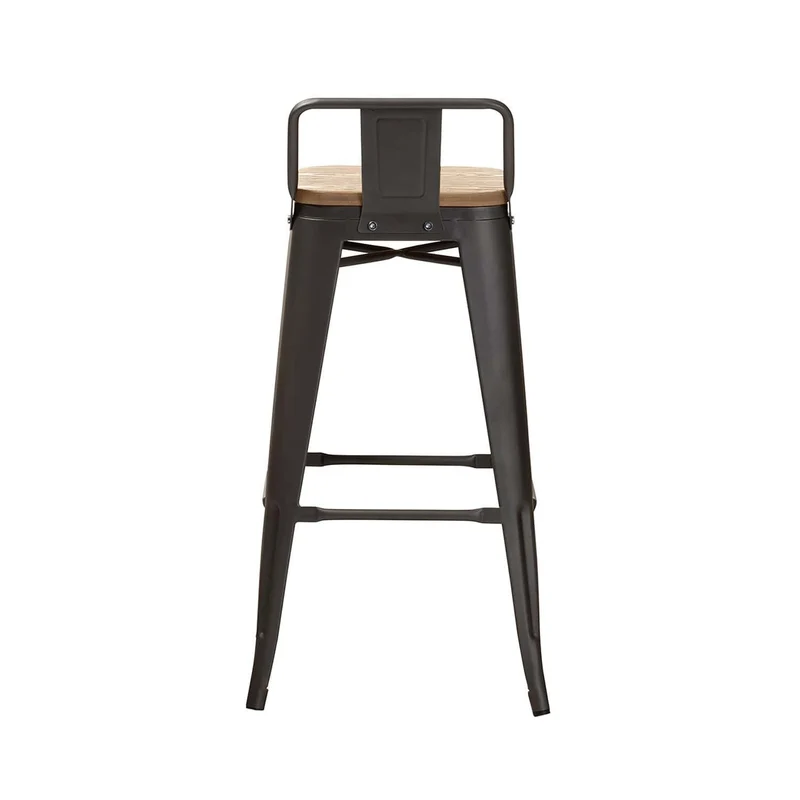 Tabouret de bar industriel avec dossier inspiré tolix Hauteur assise 66cm