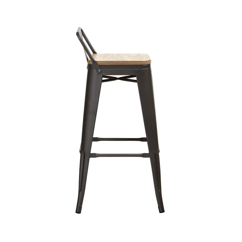 Tabouret de bar industriel avec dossier inspiré tolix Hauteur assise 66cm