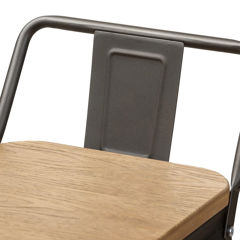 Tabouret de bar industriel avec dossier inspiré tolix Hauteur assise 66cm