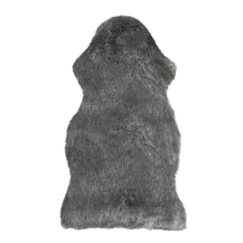 Tapis de sol fausse fourrure 70x125cm Gris