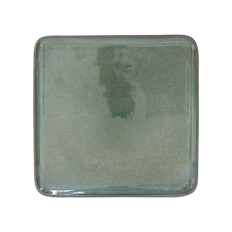 Assiette plate carrée en céramique, 27x27 cm - ABELHA