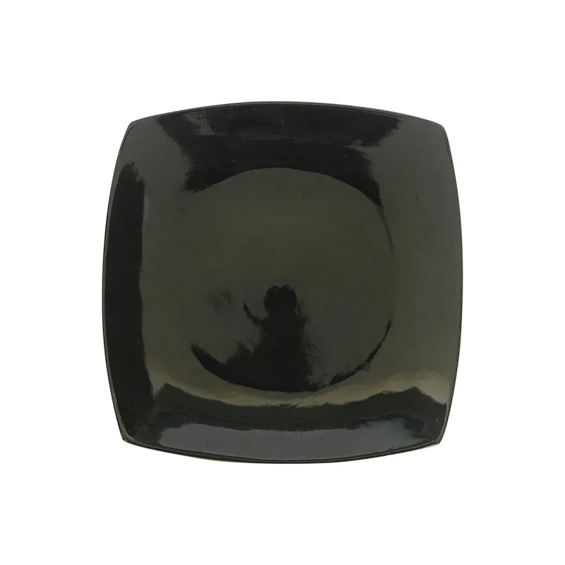 Assiette plate en céramique carrée noir, 27x27CM - ALCEA