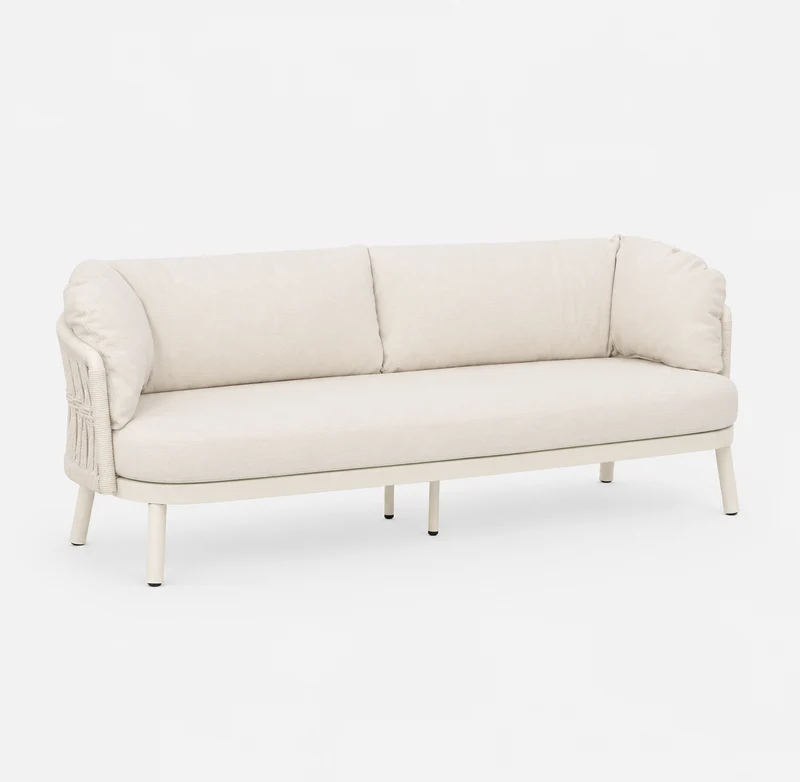 ALVINA - Canapé 3 places Warm White