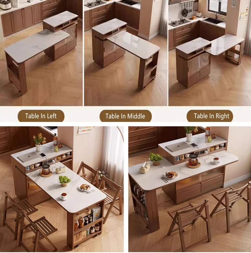 Table îlot pivotante élégante