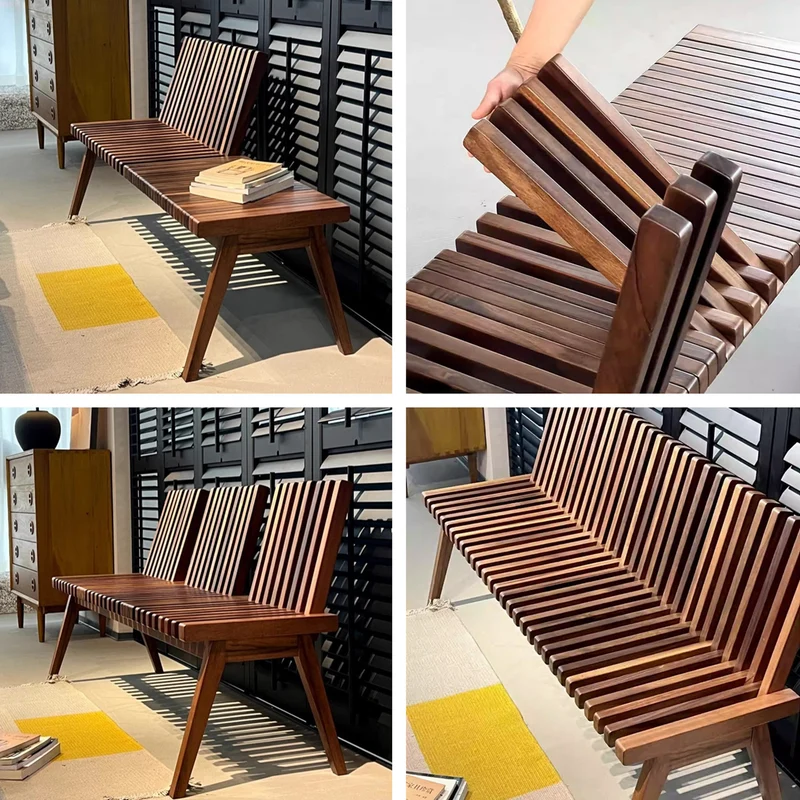Banc en bois pliable créatif