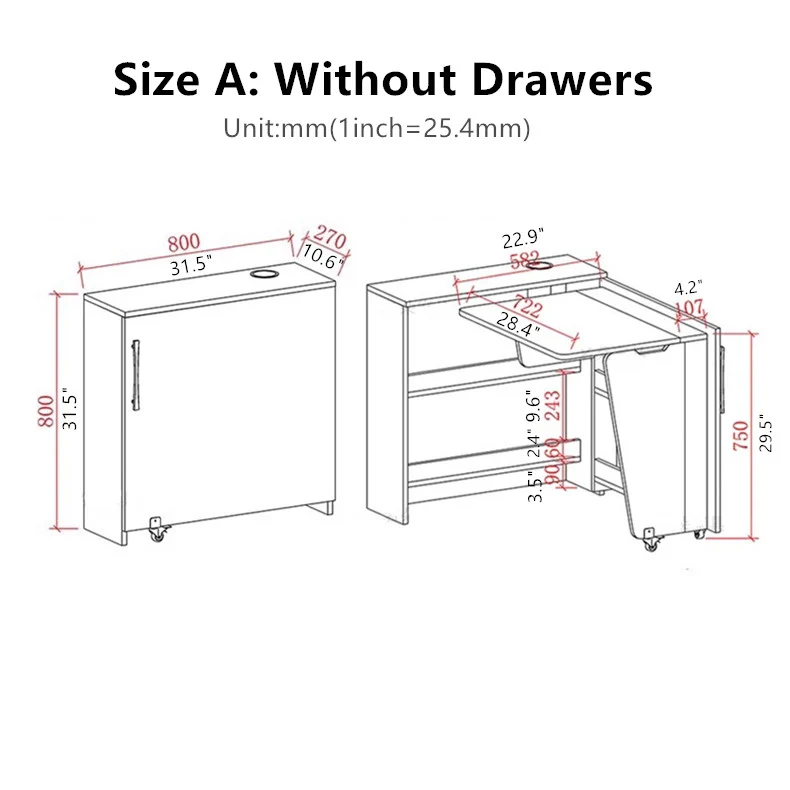 Bureau d'angle pliable