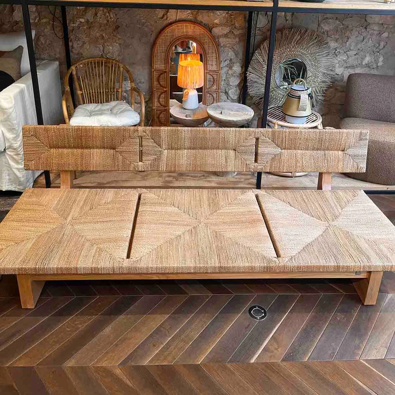 BANQUETTE TECK BAS