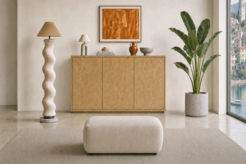 PORTOFINO POUF - Tissu chenille