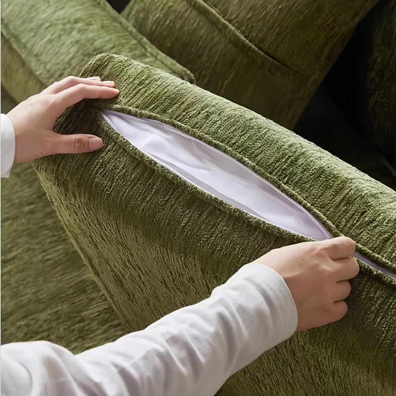 Canapé-lit en frêne massif avec tissu chenille à motif trèfle à quatre feuilles