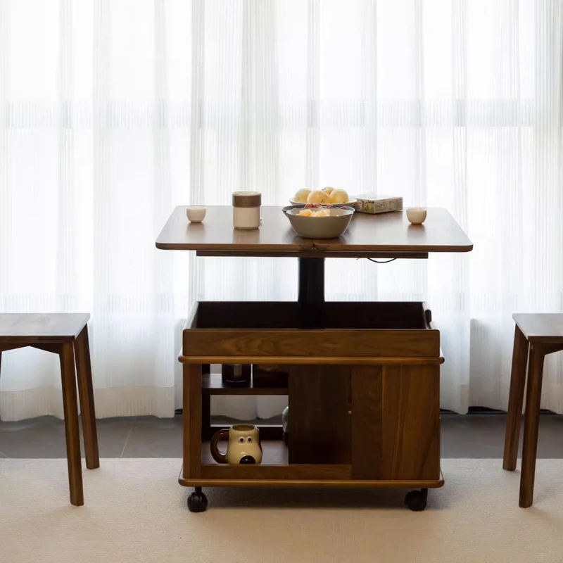 Table d'extrémité supérieure relevable et extensible en bois massif