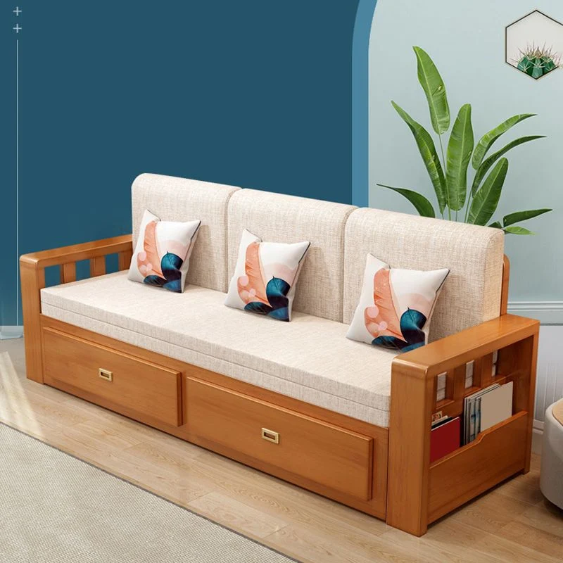 Canapé-lit moderne pleine grandeur avec matelas amovible et rangement en dessous