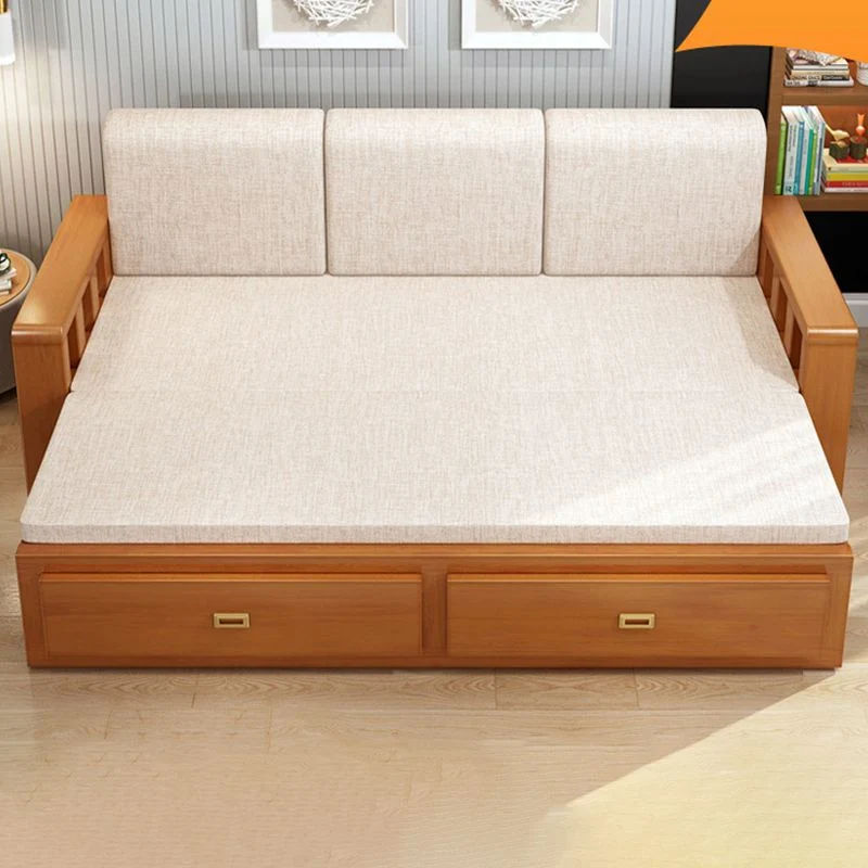 Canapé-lit moderne pleine grandeur avec matelas amovible et rangement en dessous