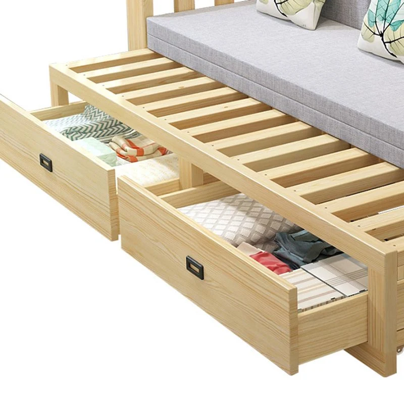 Canapé-lit moderne pleine grandeur avec matelas amovible et rangement en dessous