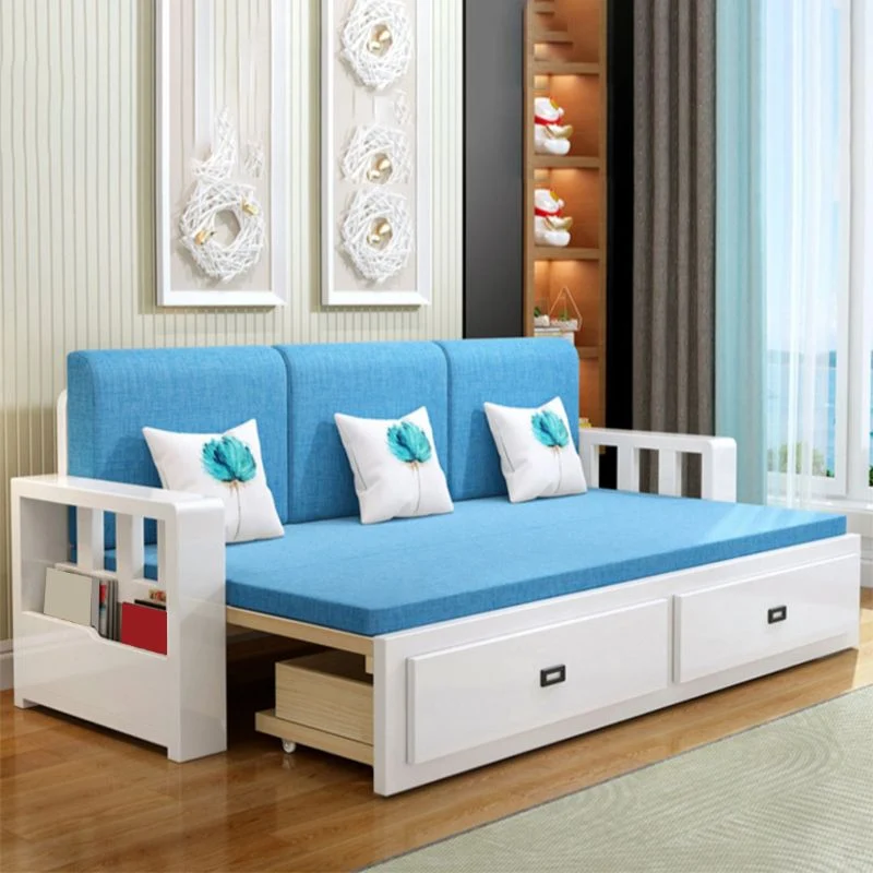 Canapé-lit moderne pleine grandeur avec matelas amovible et rangement en dessous