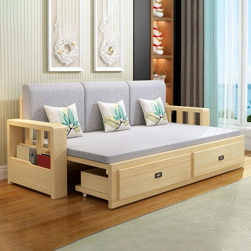 Canapé-lit moderne pleine grandeur avec matelas amovible et rangement en dessous