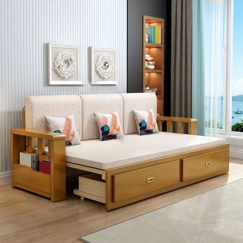 Canapé-lit moderne pleine grandeur avec matelas amovible et rangement en dessous