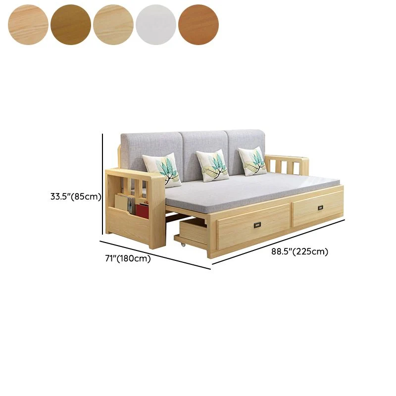 Canapé-lit moderne pleine grandeur avec matelas amovible et rangement en dessous