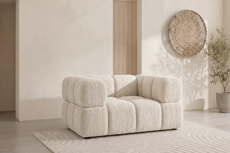GUSTAVE Fauteuil - Tissu chenille