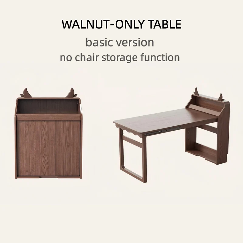 Table à manger multifonctionnelle pliante en bois massif pour petits appartements