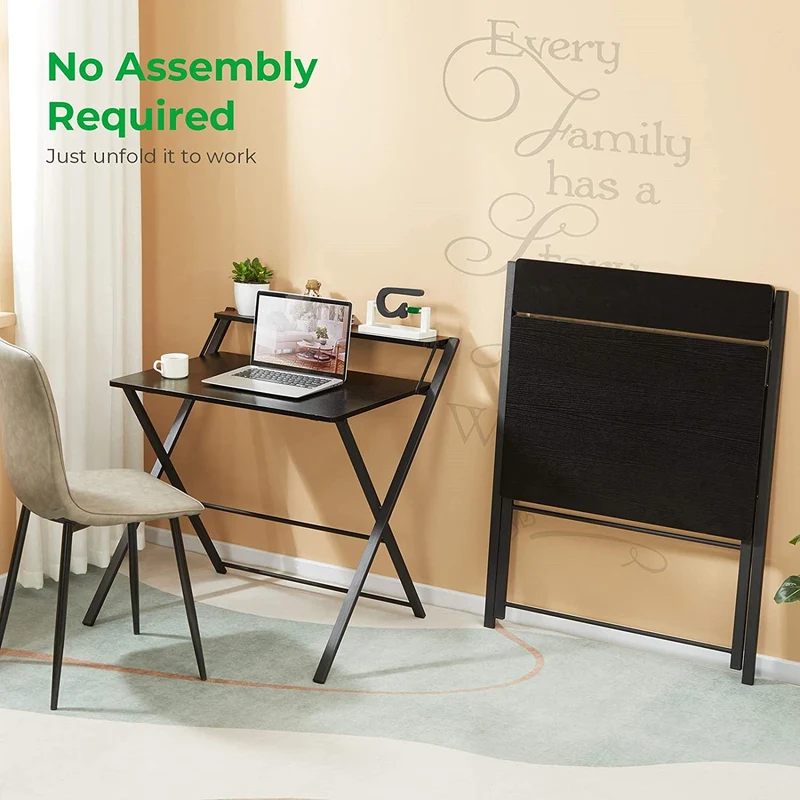 Table d'étude pliante pour ordinateur portable sans assemblage nécessaire