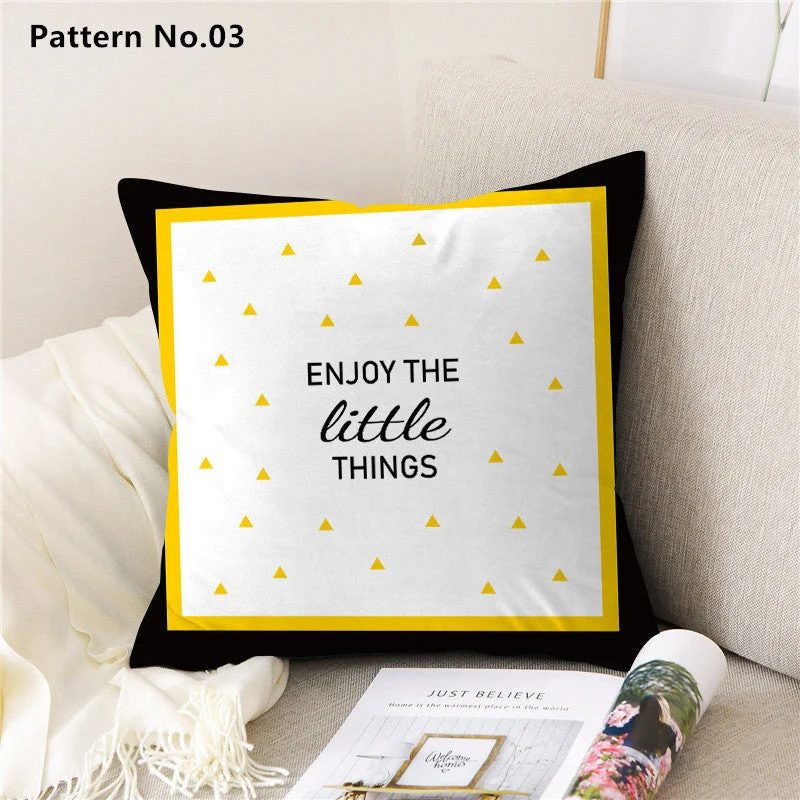 Housse de coussin taie d'oreiller 18 x 18 pouces 45 x 45 cm (motif n°01 ~ 22)