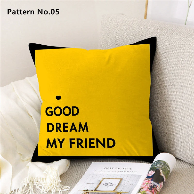 Housse de coussin taie d'oreiller 18 x 18 pouces 45 x 45 cm (motif n°01 ~ 22)