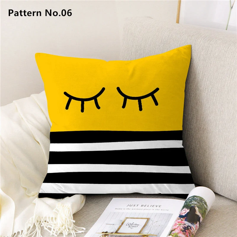 Housse de coussin taie d'oreiller 18 x 18 pouces 45 x 45 cm (motif n°01 ~ 22)