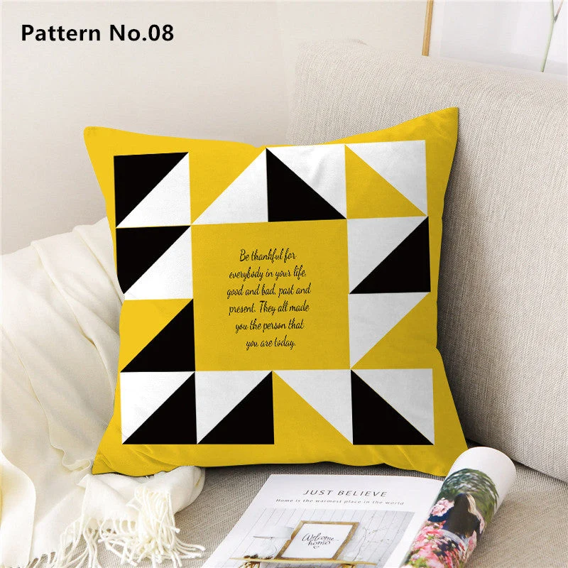 Housse de coussin taie d'oreiller 18 x 18 pouces 45 x 45 cm (motif n°01 ~ 22)