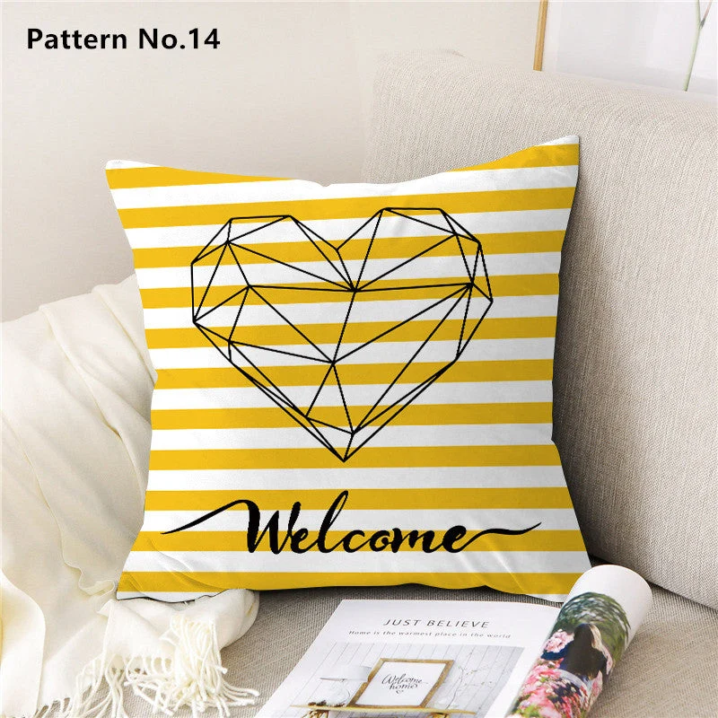 Housse de coussin taie d'oreiller 18 x 18 pouces 45 x 45 cm (motif n°01 ~ 22)