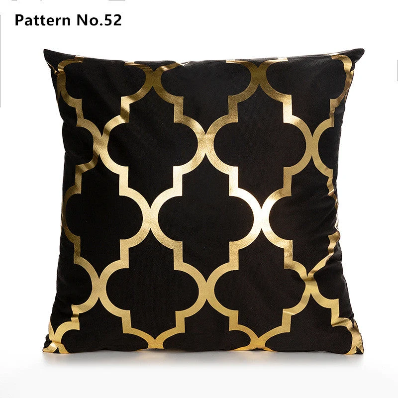 Housse de coussin taie d'oreiller en feuille d'or 18 x 18 pouces 45 x 45 cm (motif n° 50 ~ 67)