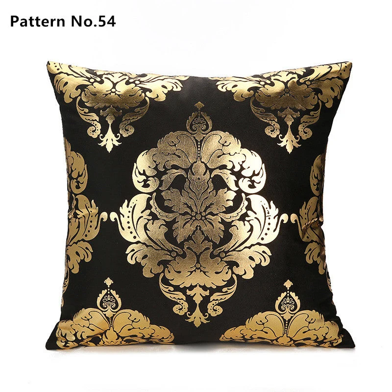 Housse de coussin taie d'oreiller en feuille d'or 18 x 18 pouces 45 x 45 cm (motif n° 50 ~ 67)