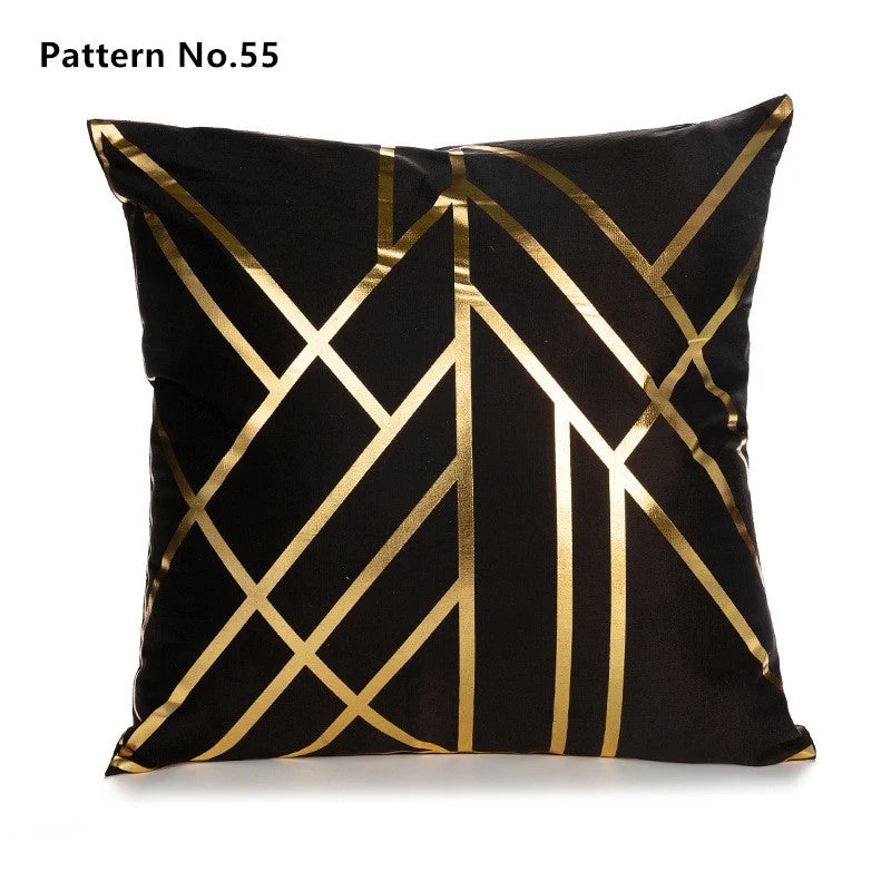 Housse de coussin taie d'oreiller en feuille d'or 18 x 18 pouces 45 x 45 cm (motif n° 50 ~ 67)