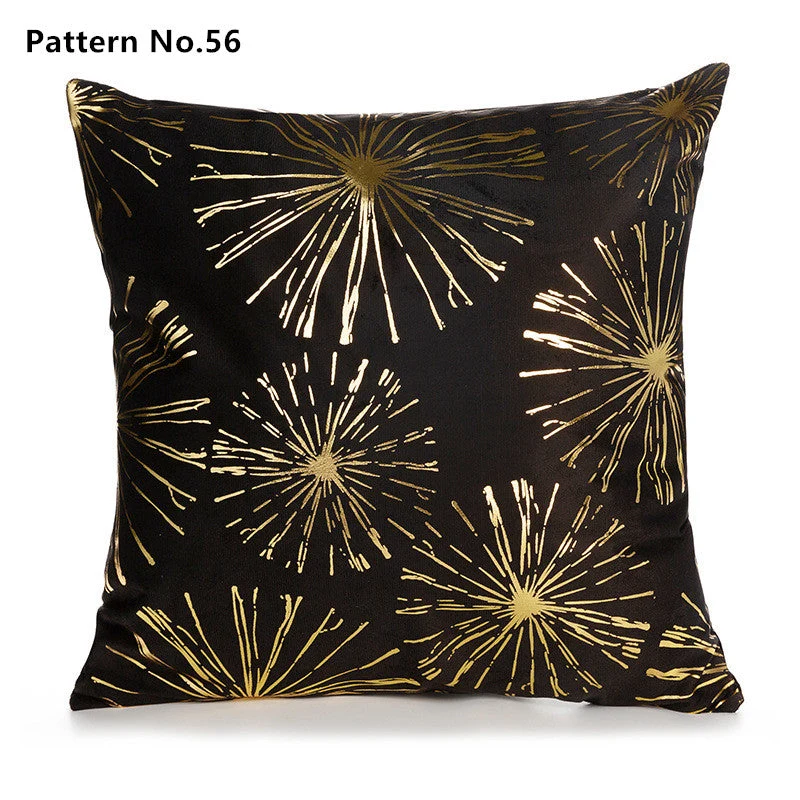 Housse de coussin taie d'oreiller en feuille d'or 18 x 18 pouces 45 x 45 cm (motif n° 50 ~ 67)