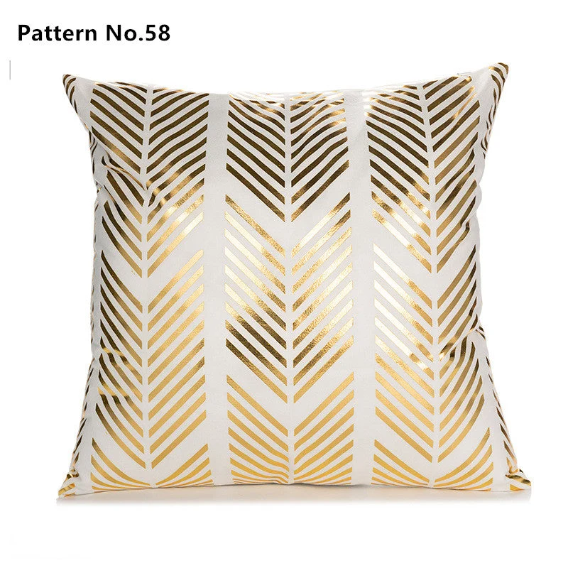 Housse de coussin taie d'oreiller en feuille d'or 18 x 18 pouces 45 x 45 cm (motif n° 50 ~ 67)