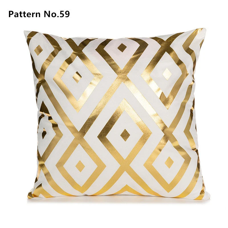 Housse de coussin taie d'oreiller en feuille d'or 18 x 18 pouces 45 x 45 cm (motif n° 50 ~ 67)