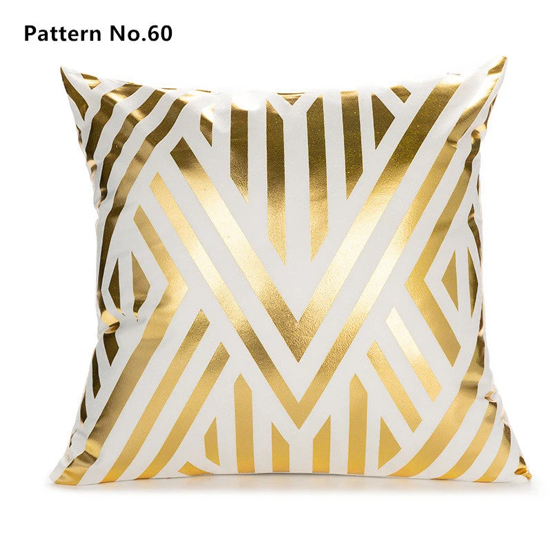 Housse de coussin taie d'oreiller en feuille d'or 18 x 18 pouces 45 x 45 cm (motif n° 50 ~ 67)