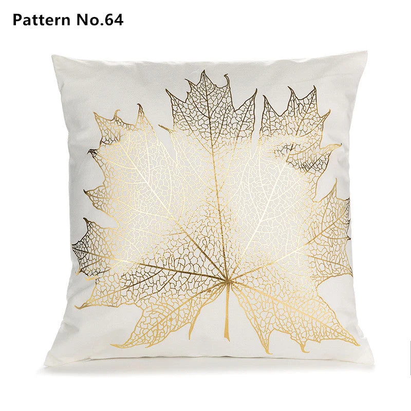 Housse de coussin taie d'oreiller en feuille d'or 18 x 18 pouces 45 x 45 cm (motif n° 50 ~ 67)