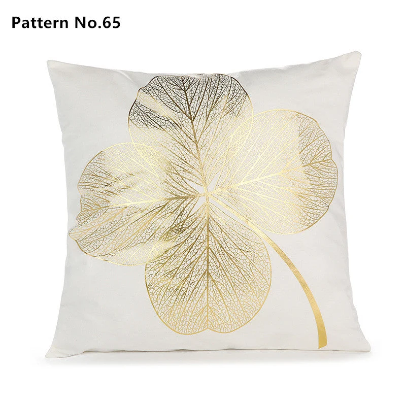 Housse de coussin taie d'oreiller en feuille d'or 18 x 18 pouces 45 x 45 cm (motif n° 50 ~ 67)