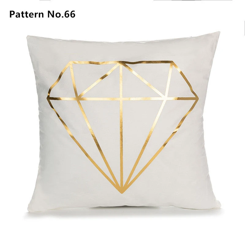 Housse de coussin taie d'oreiller en feuille d'or 18 x 18 pouces 45 x 45 cm (motif n° 50 ~ 67)