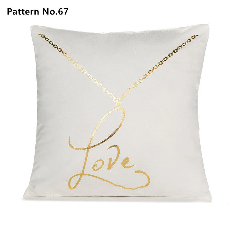 Housse de coussin taie d'oreiller en feuille d'or 18 x 18 pouces 45 x 45 cm (motif n° 50 ~ 67)