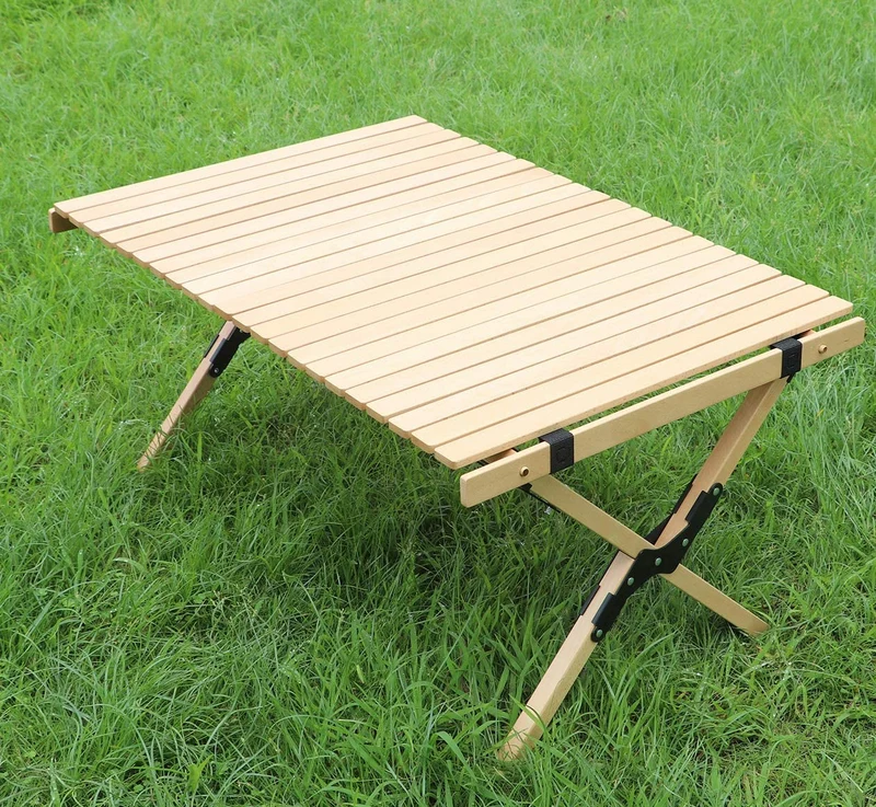 Table de pique-nique en bois extérieure pliable portable Cake Roll