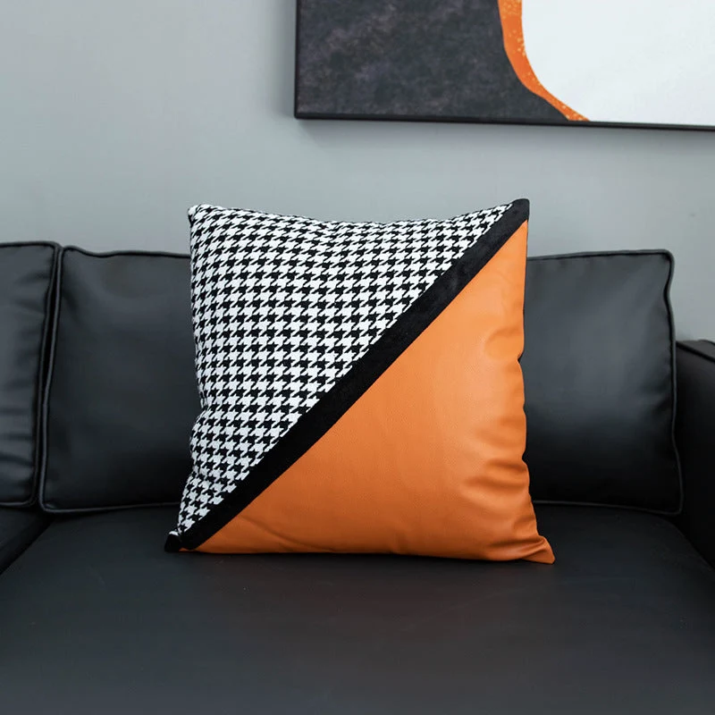 Housses de coussin en similicuir 18x18 pouces/45X45cm Lot de 6