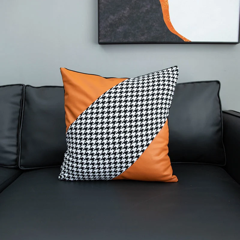 Housses de coussin en similicuir 18x18 pouces/45X45cm Lot de 6