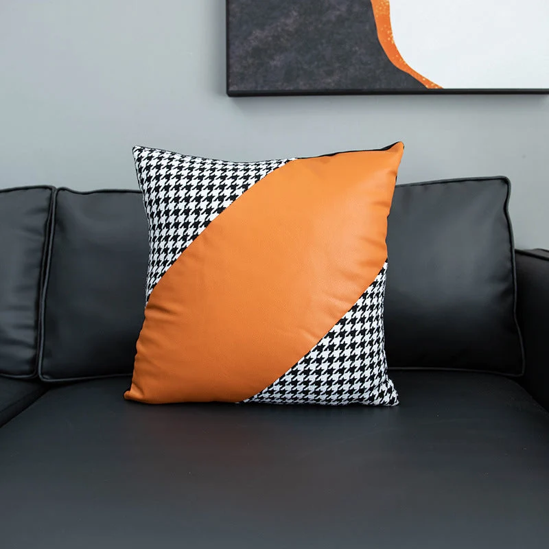 Housses de coussin en similicuir 18x18 pouces/45X45cm Lot de 6