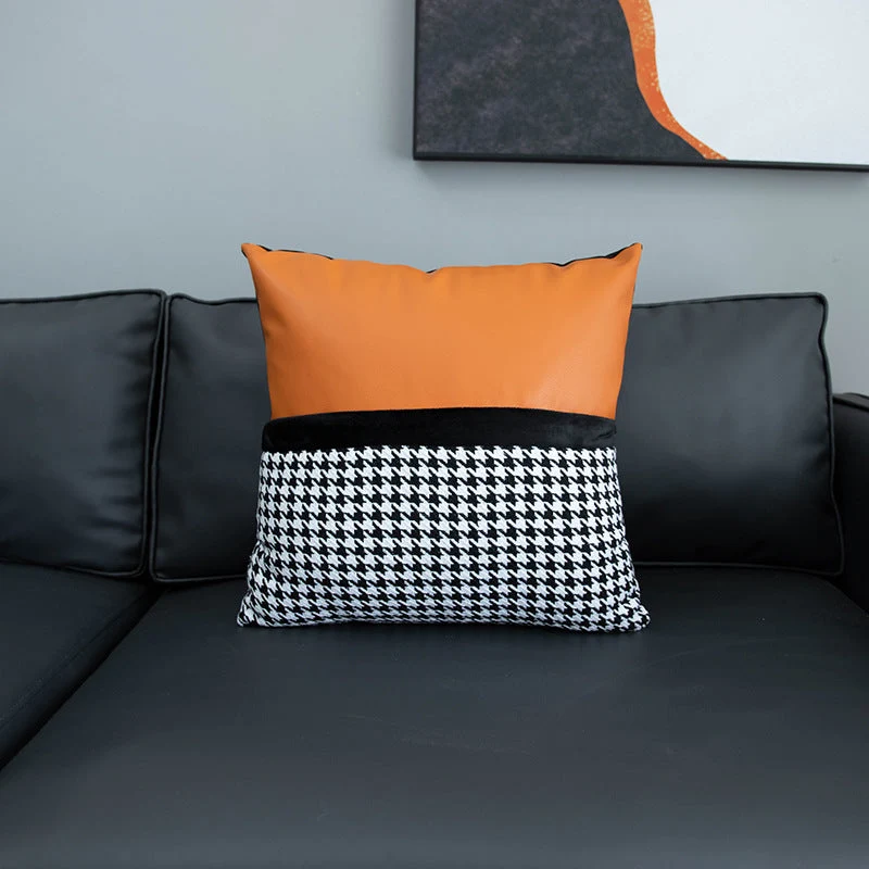 Housses de coussin en similicuir 18x18 pouces/45X45cm Lot de 6