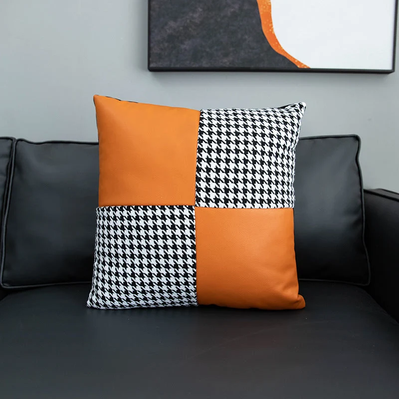 Housses de coussin en similicuir 18x18 pouces/45X45cm Lot de 6