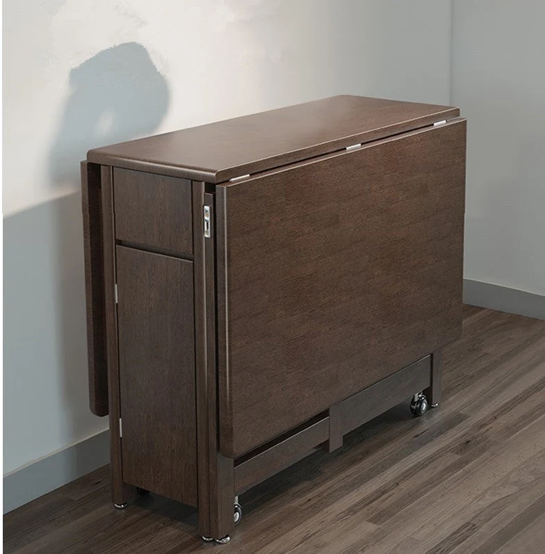 Table de salle à manger pliante Drop Leaf avec ensemble de chaises pliables 5 pièces
